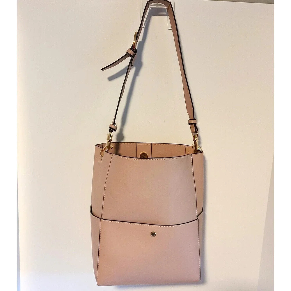 The Limited Blush Two-Tone Crossbody Bucket Bag